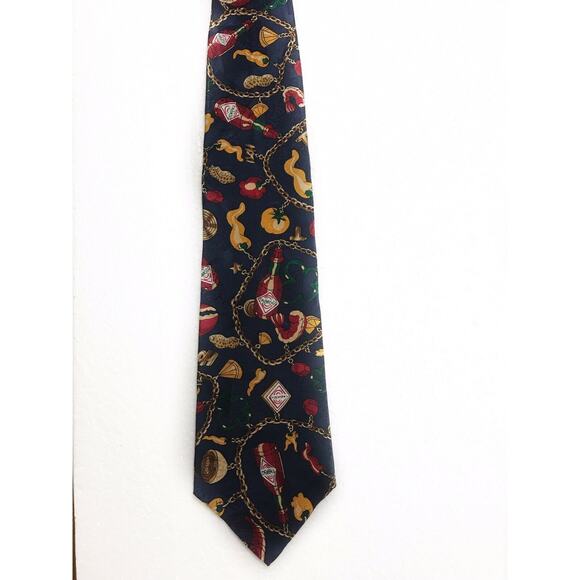 Tabasco Charm Bracelet Bell Peppers Lemon Onion Shrimp Novelty Tie Necktie Silk - Picture 3 of 6